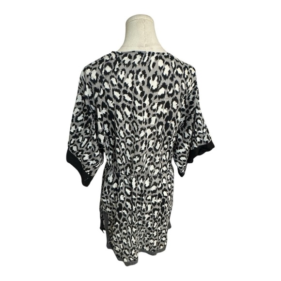 Diane Von Furstenberg Black White Swim Coverup V-Neck‎ Sporty Kleio Size M DVF - Picture 4 of 12